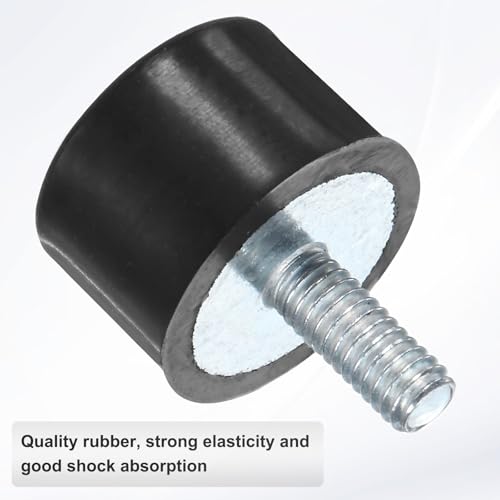 M METERXITY 4-Pack Rubber Mounts D15mmxH10mm Male Vibration Isolators Cylindrical Shock Absorber W M4 x 10mm Studs for Air Compressor/Car/Pump/Boat/Garage Motor/Bobbins Rubber Isolators - size: M4 x 10mm, 15mm x 10mm