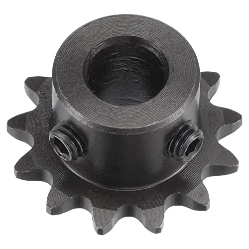 uxcell 13 Tooth Roller Sprocket B Type, #25 Chain, Single Strand 1/4" Pitch, 10mm Bore Black Oxide C45 Carbon Steel with Set Screws for ISO 04C - size: 10mm