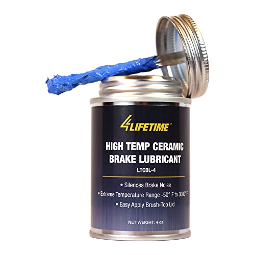 High Temp Ceramic Brake Lubricant - Superior Heat Resistance, Prevents Seizing, Stops Squeaking - Easy Application 4oz Brush Top Can - size: High Temperature Formula