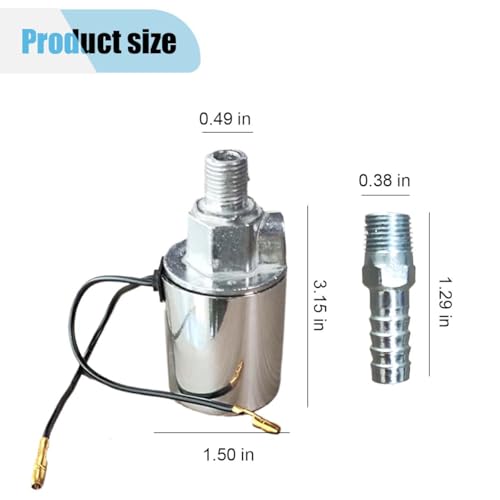 1/4 Inch NPT 12V 24V Train Truck Air Horn Electric Solenoid Valve, Heavy Duty Air Horn Solenoid Valve with Chrome Plated Metal Housing, 150 PSI