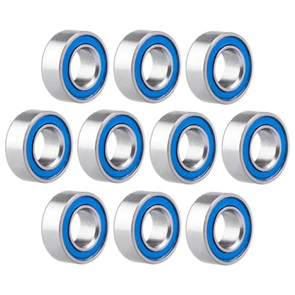 10pcs MR84-2RS Ball Bearings - Miniature Deep Groove Ball Bearing Double Blue Rubber Sealed Chrome Steel for RC Cars/Planes/Drone/Robotics and Small Electric Motors(4x8x3mm) - size: 4x8x3mm MR84-2RS