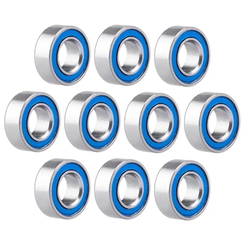 10pcs MR84-2RS Ball Bearings - Miniature Deep Groove Ball Bearing Double Blue Rubber Sealed Chrome Steel for RC Cars/Planes/Drone/Robotics and Small Electric Motors(4x8x3mm) - size: 4x8x3mm MR84-2RS