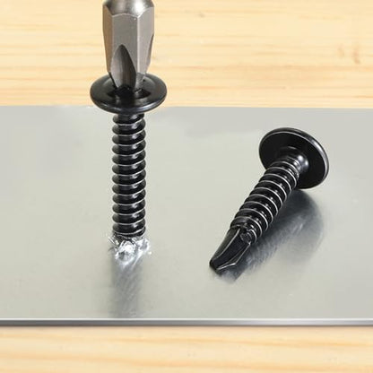 Self Drilling Screws for Metal,#10 x 1 Inch 225Pcs Sheet Metal Modified Truss Head,410 Stainless Steel Self Tapping Screws - color: Silver Self Drilling, size: 10x1"