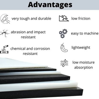BuyPlastic Repro Black UHMW Polyethylene Plastic Sheet 3/8" x 12" x 24", Ultra High Molecular Weight Polyethylene Board, Size 11.75 in x 23.75 in