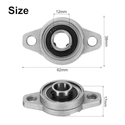 uxcell 2pcs KFL001 Pillow Block Bearings 12mm Bore Bearing Units Zinc Alloy Flange Mounted Bearing Housing, P6(ABEC3) - size: KFL001