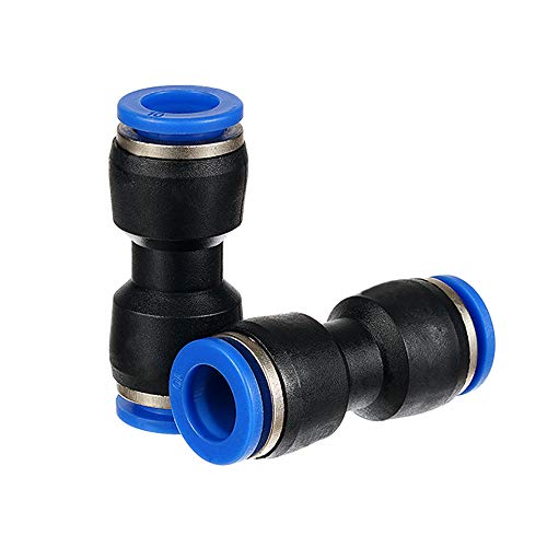 Yoebor Pneumatic Push to Connect Straight Union Coupler 5mm x 5mm OD 10pcs - size: 5mm x 5mm