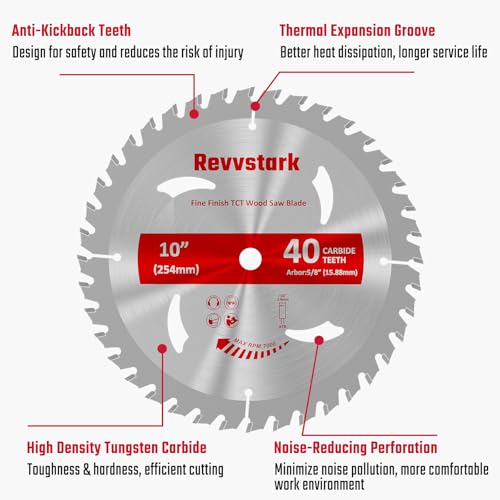 10 Inch 40&60T Circular Saw Blade for Various Wood, 5/8" Arbor - size: 10 In 40&60T