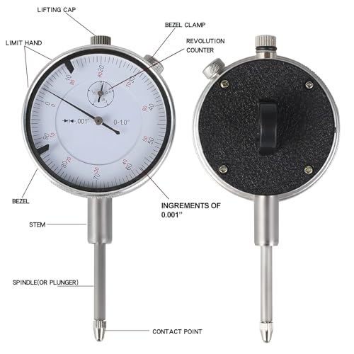 Dial Indicator SAE 0-1" Measuring Range/Resolution up to 0.001"