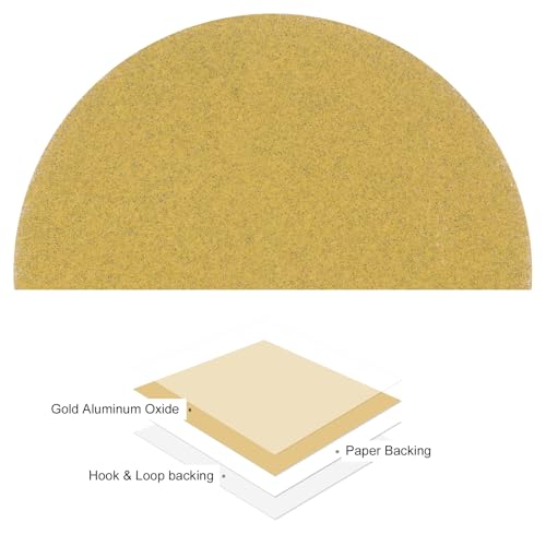 100pcs No Hole Sanding Discs- [ 3 Inch 150 Grit ] Round Hook and Loop Grip Sanding Pads Sheet Sandpaper for Automotive Woodworking Metal Polishing Use| Gold, Aluminum Oxide - size: 150 grit