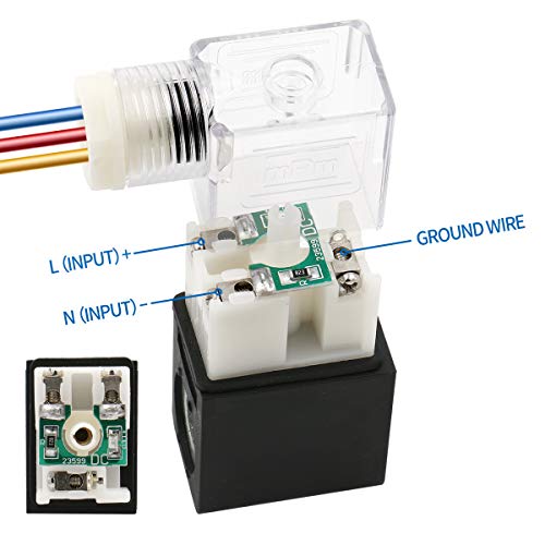 Baomain Pneumatic Solenoid Valve 4V310-10 DC 24V PT 3/8" 2 Position 5 Way Single Coil Pilot-Operated Electric Control with 3 Fitting and 2 muffler (DC 24V) - style: DC 24V