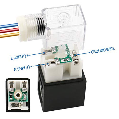 Baomain Pneumatic Solenoid Valve 4V310-10 DC 24V PT 3/8" 2 Position 5 Way Single Coil Pilot-Operated Electric Control with 3 Fitting and 2 muffler (DC 24V) - style: DC 24V