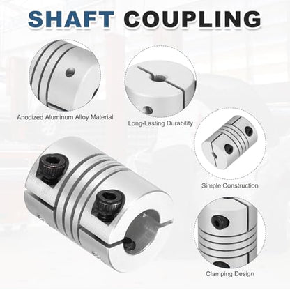 MECCANIXITY 2 Pcs 5 to 8mm Flexible Shaft Coupling 20mm L 15mm Dia - size: 5 to 8mm
