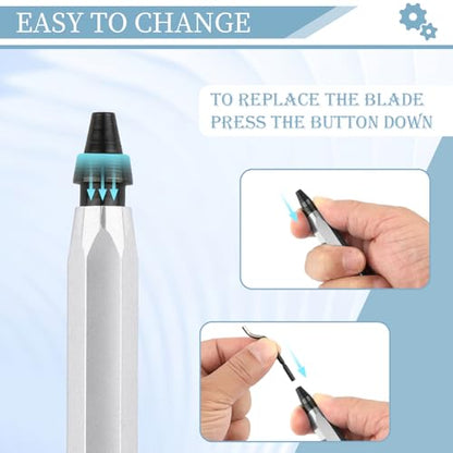 Deburring Tool with 12 HSS Blades for Metal Resin PVC 3D Print - color: Silver