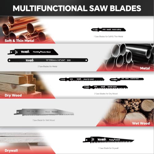 8-In-1 Multi Blades Hand Saw, Drywall, Hacksaw, Jab Saw & Wood Cutter Tool - color: 8-in-1 Red