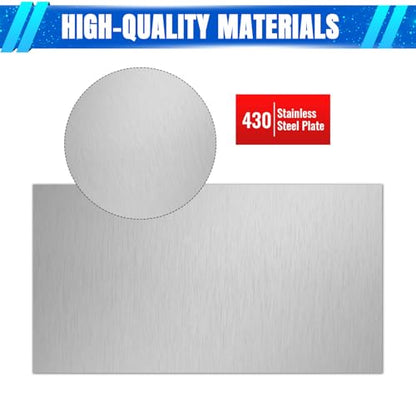 1mm Stainless Steel Sheet 2x4 Inch, 430 Magnetic Stainless Steel Plate, 18 Gauge Metal Sheet for Wall, DIY, Crafts, Jewelry, Electrical Repair (2 Pack) - size: 2" x 4"-18 Gauge(1mm)