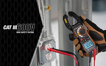 Southwire Clamp Meter - True RMS Accuracy for Precise AC/DC Measurement - Built-In Voltage Tester - Third-Hand Probe Holder - CAT III 600V Safety Rated