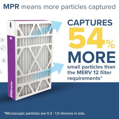 Filtrete 16x25x4 Air Filter, MERV 12, MPR 1550, 2 HVAC Filters - size: 16" x 25" x 25.7"