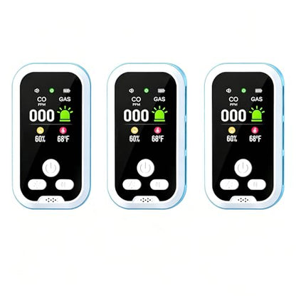 3 Pack Indoor Air Quality Tester with Humidity Temperature, LCD Display - style: Blue 3 Pack