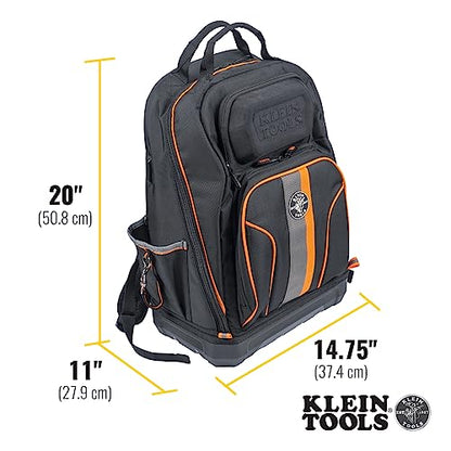 Klein Tools 62800BP Backpack Tool Bag, 40 Pockets, Black/Orange - style: Full-Size