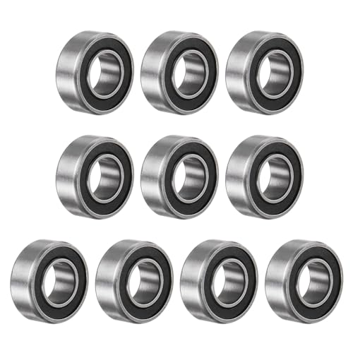 uxcell R188-2RS Deep Groove Ball Bearing, 10pcs 1/4" x 1/2" x 3/16" Chrome Steel Z2 Double Rubber Sealed Bearing - size: 1/4" x 1/2" x 3/16"