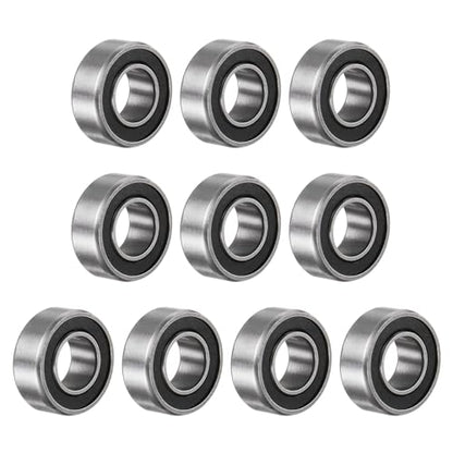 uxcell R188-2RS Deep Groove Ball Bearing, 10pcs 1/4" x 1/2" x 3/16" Chrome Steel Z2 Double Rubber Sealed Bearing - size: 1/4" x 1/2" x 3/16"