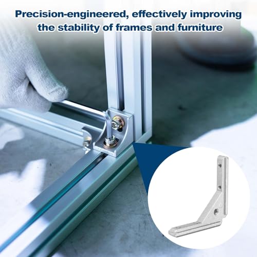 uxcell 8pcs l Shape Corner Bracket t Slot Inside Joint Angle 4040 Series - size: 40 x 40mm (4040)
