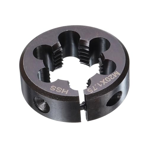 HARFINGTON Round Threading Die M20 x 1.75 Metric Thread 38mm OD Adjustable Right Hand High-Speed Steel (HSS) Round Die Screw Thread Cutting Die for Thread Repair - size: M20 x 1.75