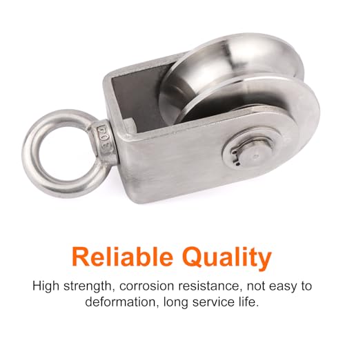 Swivel Single Pulley Block with Bearing Inside 304 Stainless Steel Heavy Duty Good for Pulley System Gym Equipment, Loading 1700 lbs (68mm-2PCS) - size: 68mm-2PCS