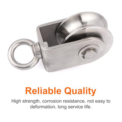 Swivel Single Pulley Block with Bearing Inside 304 Stainless Steel Heavy Duty Good for Pulley System Gym Equipment, Loading 1700 lbs (68mm-2PCS) - size: 68mm-2PCS