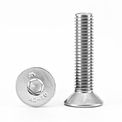 M10-1.5 x 50mm Flat Head Hex Socket Cap Screws Countersunk Bolts, 304 Stainless Steel, Machine Fully Threaded, Metric Allen Socket Drive, Bright Finish, 10PCS - size: M10-1.5 x 50mm(10PCS)