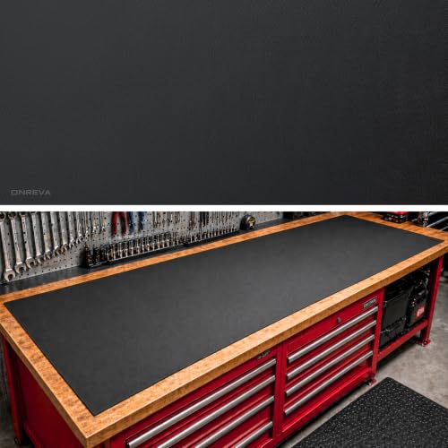 ONREVA Workbench Mat 24X72 Inches, EVA Rubber Work Mat, Protect Your Work Bench Top, Heavy Duty Pad for Tool Box Top, Table, Tool Station, Rolling Cabinet Cart Cover Liner Matt, 72"X24" 5mm Thick