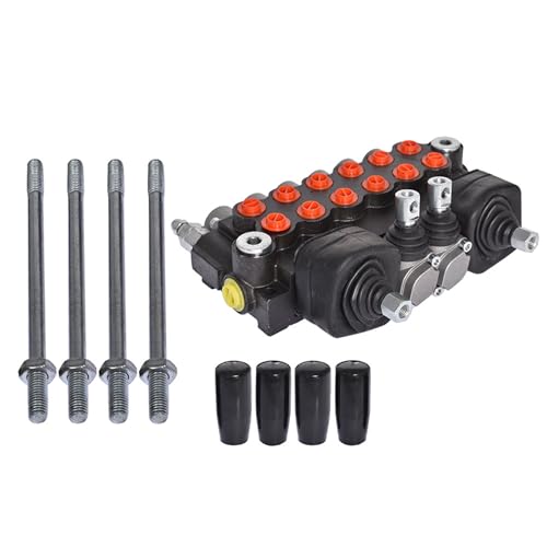 Hydraulic Backhoe Directional Control Valve 4 Joysticks 6 Spool 11 Gallons Per Minute for Small Tractors Tractor Loaders Etcetera