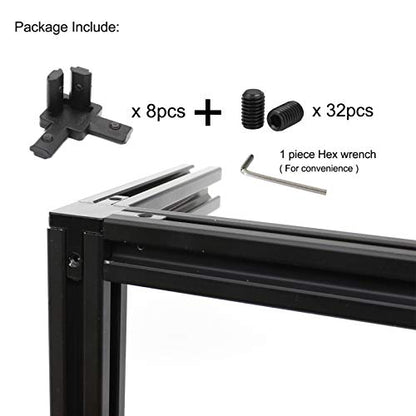 8Pcs 2020 Aluminum Extrusion Hardware Accessories Corner Brackets - style: 8Pcs Tri Bracket with Screw