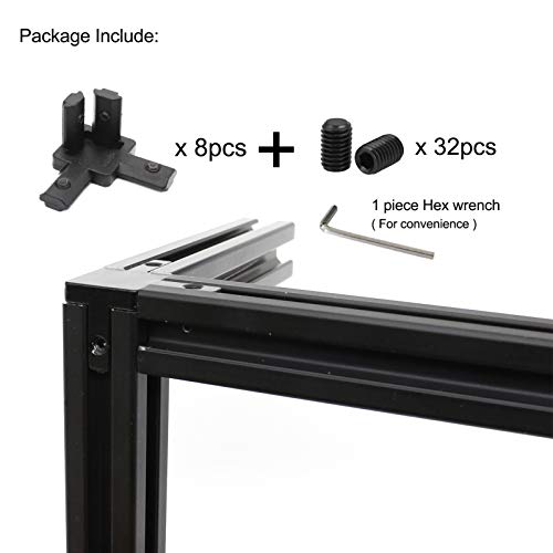 8Pcs 2020 Aluminum Extrusion Hardware Accessories Corner Brackets - style: 8Pcs Tri Bracket with Screw