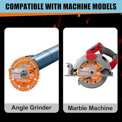 SAGEWOLF 4 1/2 Inch Grinder Diamond Cut Off Wheels Metal Cutting Blade for 7/8 Inch Arbor Angle Grinder Cutting Disc Diamond Grinder Blades on Rebar, Stainless Steel, PVC, Tile, Wood, Iron, 3Pack