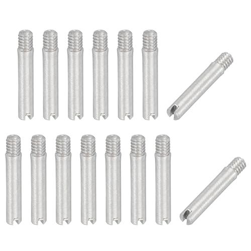PATIKIL M2 x 12mm Slotted Cylindrical Pin, 15 Pcs 304 Stainless Steel Dowel External Thread Slotted Pin Screw for Home Furniture Cabinet Improvement, Silver Tone - size: M2 x 12mm