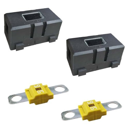 2PCS AMI/Midi Fuse Holders with 60A Fuses, High Current Fuse Holder with Cover, Automotive Fuse Holder, and Bolt-On Fuses for Cars, Buses, Caravans, Trucks, Construction Vehicles (60A) - style: 60A