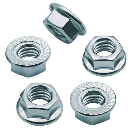 3/4-10 Grade 2 Zinc Plated Carbon Steel Serrated Flange Hex Nuts, 6 PCS in Plastic Box - size: 3/4"-10, style: Grade 2 Zinc Plated Carbon Steel