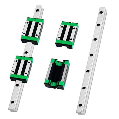 HGR15 Linear Guide Rail Kit - 2 Pcs 400mm Rails + 4 Pcs HGH15CA Bearing Blocks High Precision, Anti-Rust for 3D Printers, CNC Routers, Lathes & DIY Automated Machines - size: 400mm