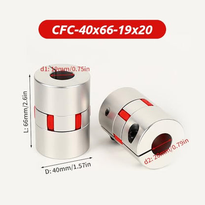BORDSTRACT 19mm to 20mm Plum Flexible Shaft Coupling, D40mm L66mm - size: CFC-40x66-19x20