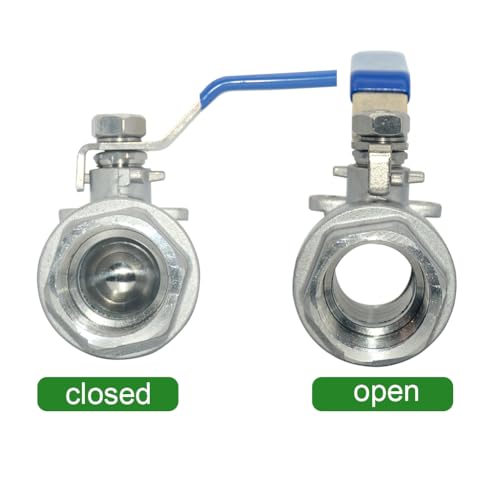 304 Stainless Steel Ball Valve 2-1/2 Inch Female NPT Standard Full Port for Water Oil Gas Vinyl Handle WOG1000 - size: 2-1/2 Inch, style: Pack of 1