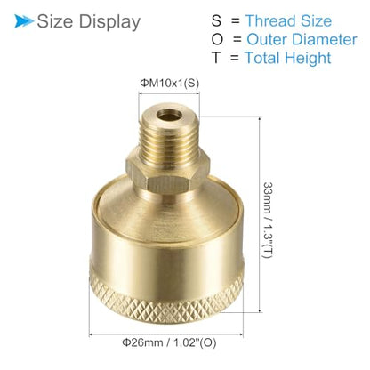 Brass Grease Oil Cup Cap, | M10x1 Thread 6ml | Oil Container Cup Oiler Lathe Machine Power Accessories - (Applications: for Industrial Lubrication), 2-Pieces - size: 6ml