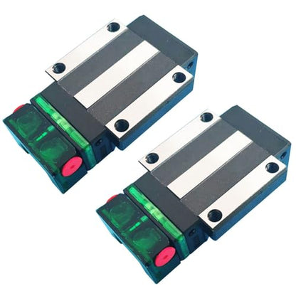 HGW35CC Linear Slider Block, 2pcs 35mm HG35 Flange Bearing Slider Block with 2pcs E2 Oil Box Self-Lubricating Slider Assembly for Guideway Rail as CNC Kit Part Replacement - size: HGW35 Block With E2 oil box