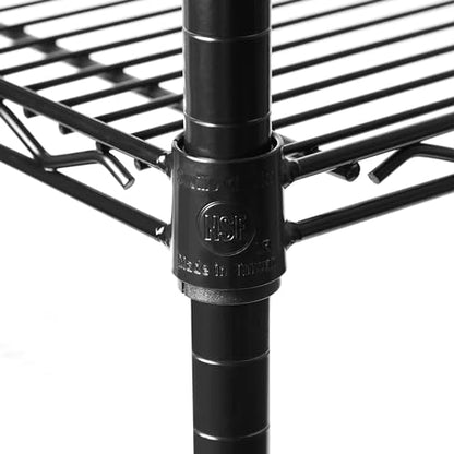 UltraDurable 5-Tier NSF Steel Wire Shelving, 24"W x 18"D x 75" H, Black - color: Black, size: 5-Tier Shelving, 24" W x 18" D