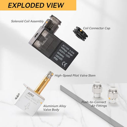 1/8" NPT Solenoid Valve 2V025-06, 2-Way Normally Closed, AC 110V, DIN - size: NPT1/8″AC110/Junction on Box, style: 2-Way Solenoid Valve