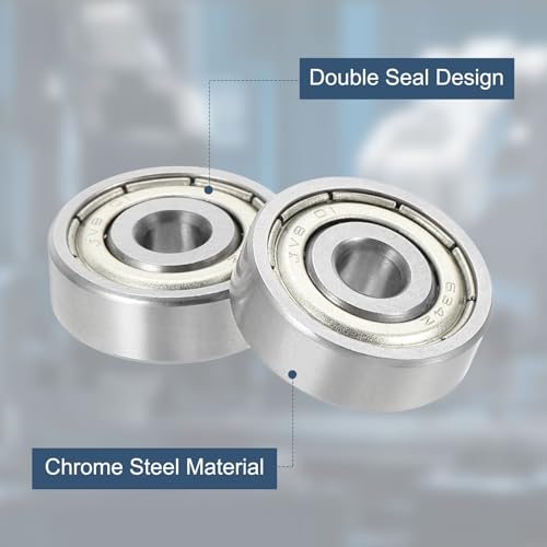 uxcell 8 Pack 634ZZ Deep Groove Ball Bearings, 4x16x5mm Chrome Steel Double Shield Bearing for Electric Motor, Home Appliances, Garden Machinery, (ABEC5) - size: 634ZZ