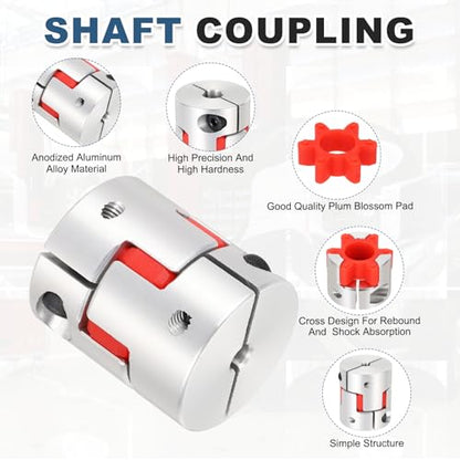 MECCANIXITY 5mm-8mm Aluminium Plum Flexible Shaft Coupling w Hex Wrench - size: 5mm to 8mm