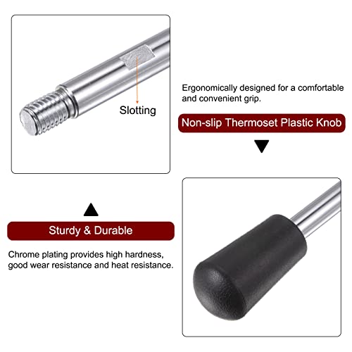 HARFINGTON 2pcs Clamping Handles M10 Thread 200mm (8") Length Chrome Plated Revolving Crank Handle Grip Handwheel Screw Stem for Lathe Machine - size: M10 x 200mm