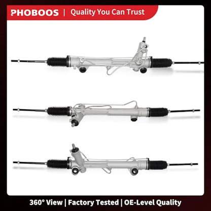 PHOBOOS Hydraulic Power Steering Rack and Pinion Fit for Ford Mustang - size: 22-245