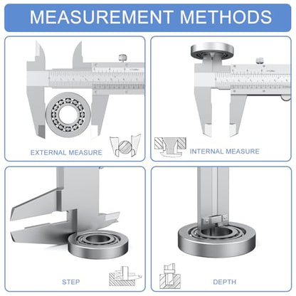 HDLNKAK Vernier Caliper 6 Inch/150mm, Fractional Calipers 1/128 Inch - color: Silver-White